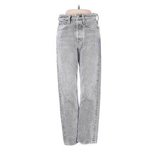 Rag & Bone Two-Tone Gray Distressed Mom Jeans